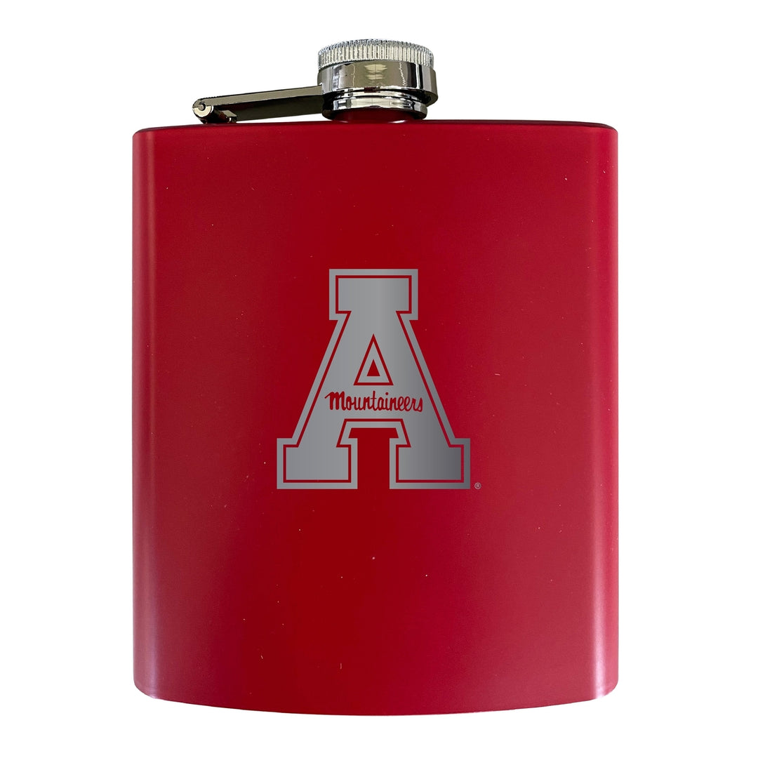 Appalachian State Stainless Steel Etched Flask 7 oz - Officially Licensed Choose Your Color Matte Finish Image 3