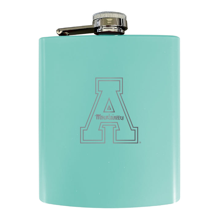 Appalachian State Stainless Steel Etched Flask 7 oz - Officially Licensed Choose Your Color Matte Finish Image 4