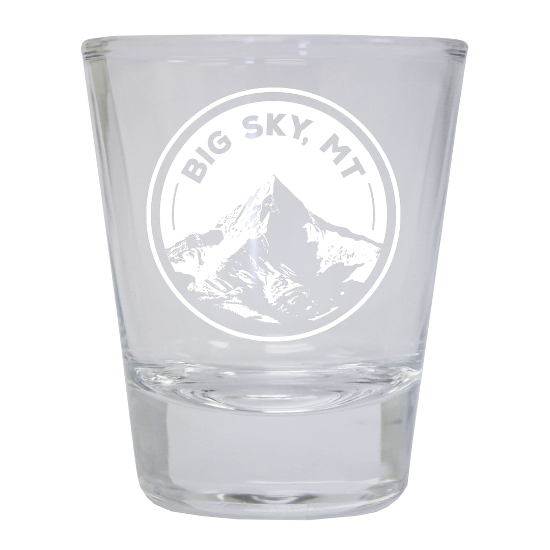 Big Sky Montana Souvenir 1.5 Ounce Engraved Shot Glass Round Image 1