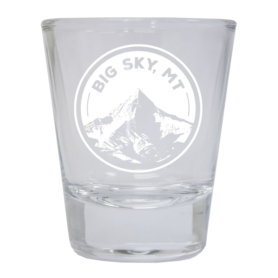 Big Sky Montana Souvenir 1.5 Ounce Engraved Shot Glass Round Image 1