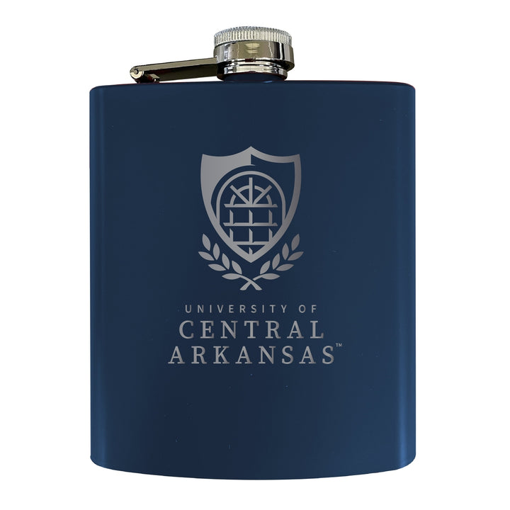 Central Arkansas Bears Stainless Steel Etched Flask - Choose Your Color Image 1