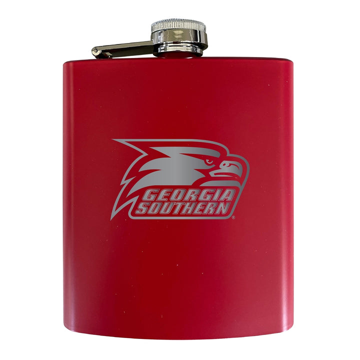 Georgia Southern Eagles Stainless Steel Etched Flask 7 oz - Officially Licensed Choose Your Color Matte Finish Image 3