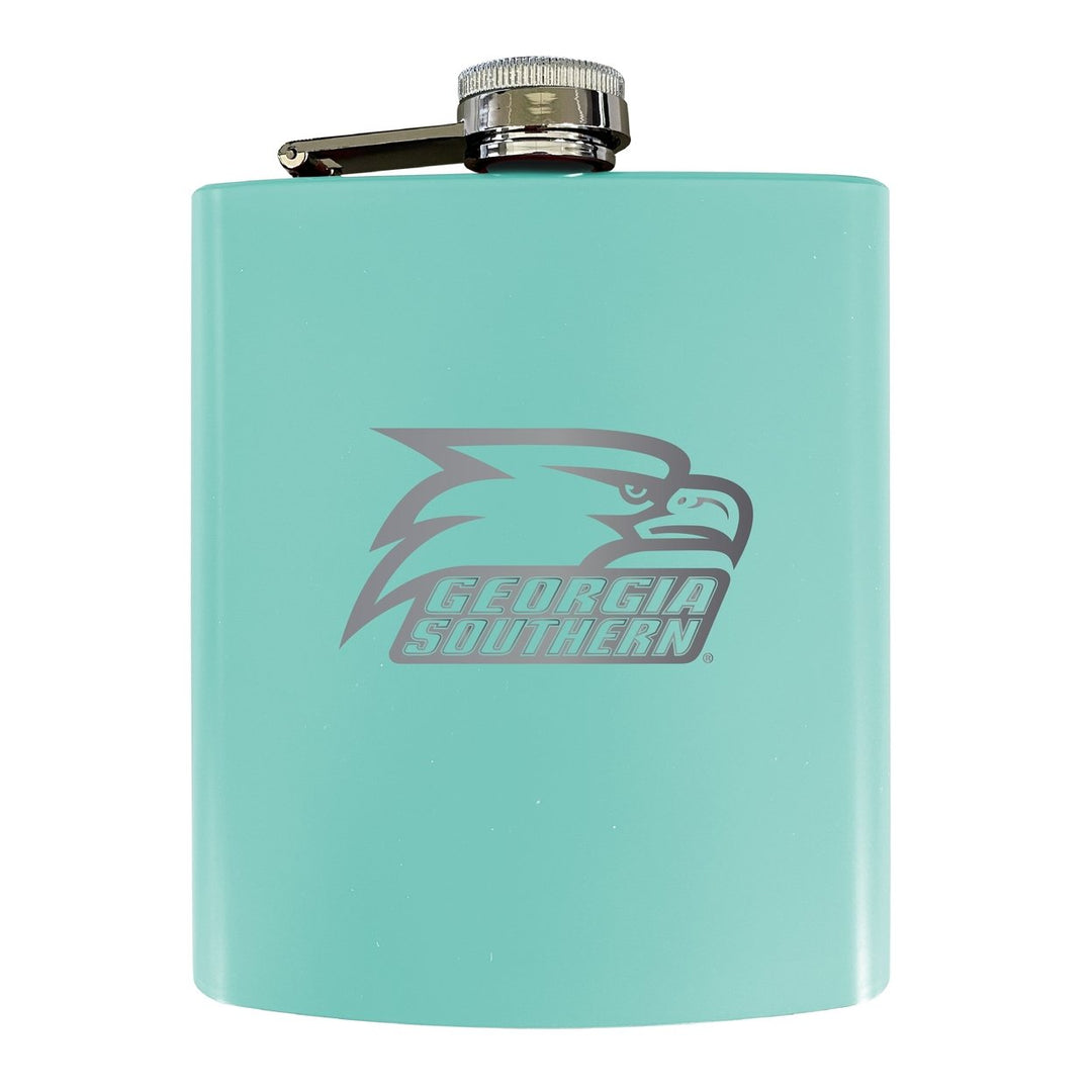 Georgia Southern Eagles Stainless Steel Etched Flask 7 oz - Officially Licensed Choose Your Color Matte Finish Image 4