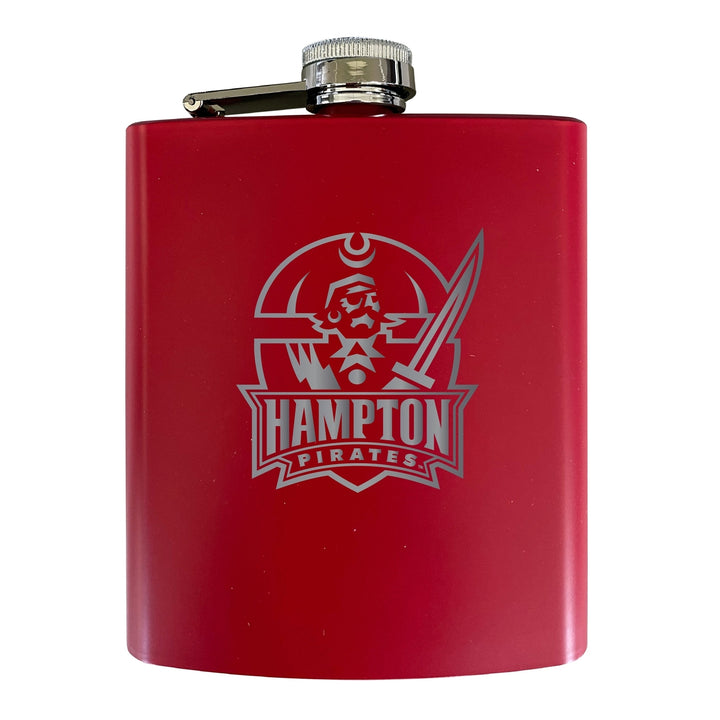 Hampton University Stainless Steel Etched Flask - Choose Your Color Image 3
