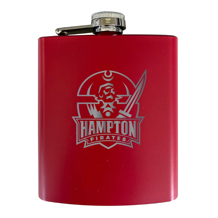 Hampton University Stainless Steel Etched Flask - Choose Your Color Image 1