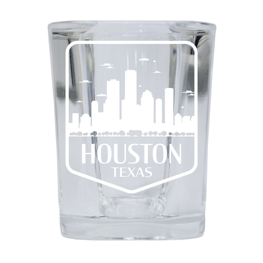 Houston Texas Souvenir 2.5 Ounce Engraved Shot Glass Square Image 1