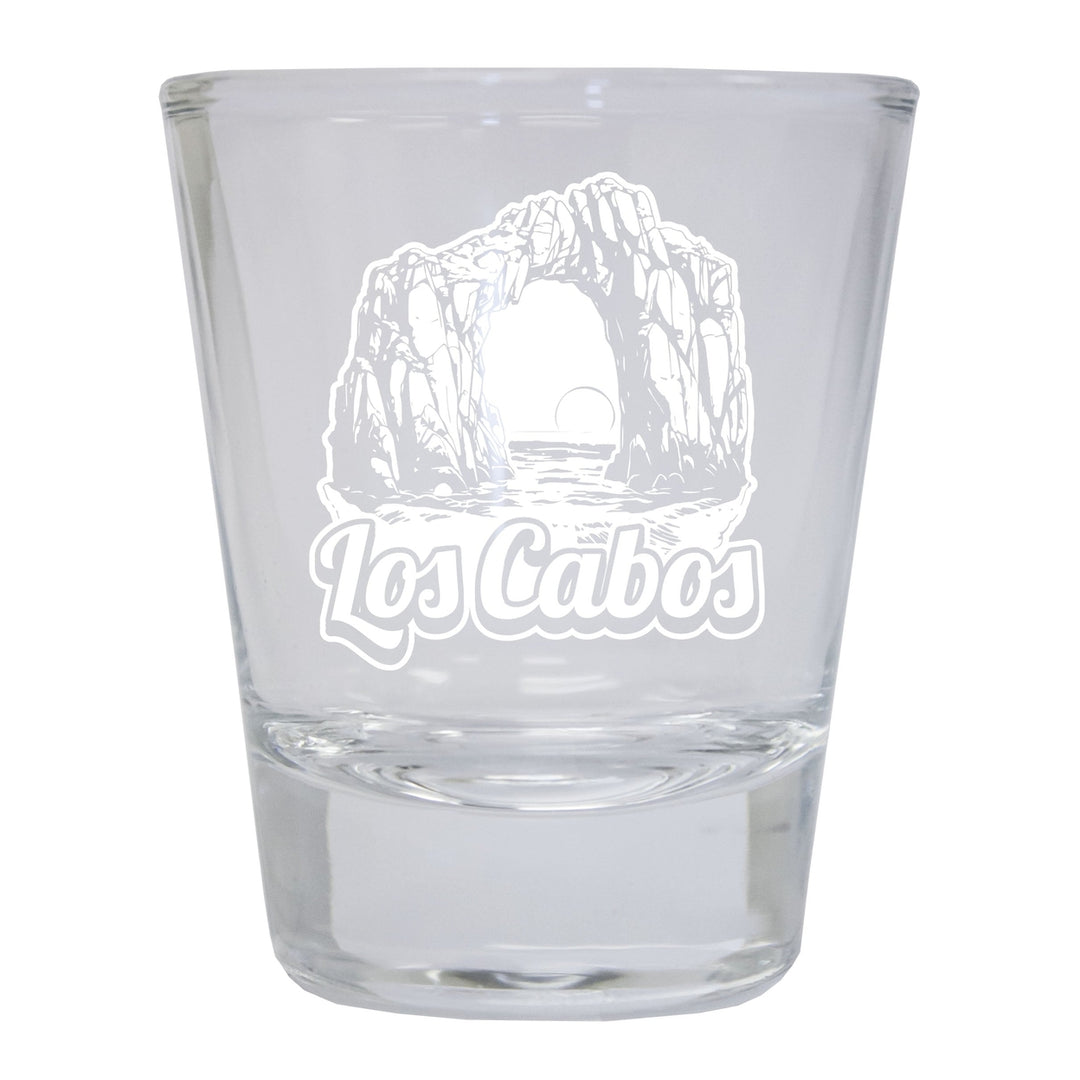 Los Cabos Mexico Souvenir 1.5 Ounce Engraved Shot Glass Round Image 1