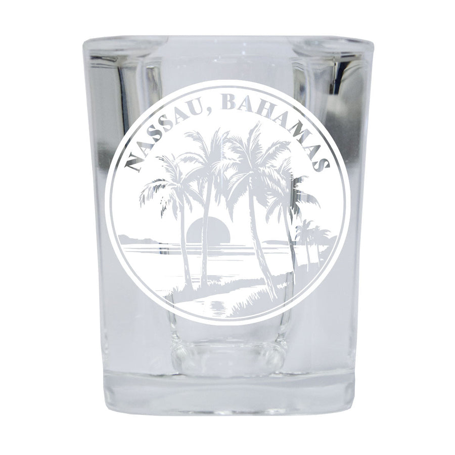 Nassau the Bahamas Souvenir 2.5 Ounce Engraved Shot Glass Square Image 1