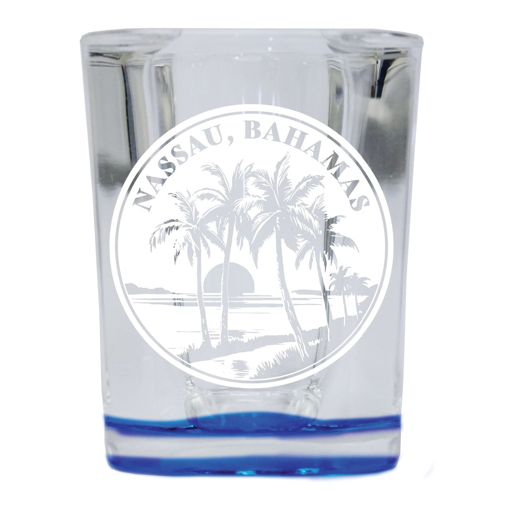 Nassau the Bahamas Souvenir 2.5 Ounce Engraved Shot Glass Square Image 2