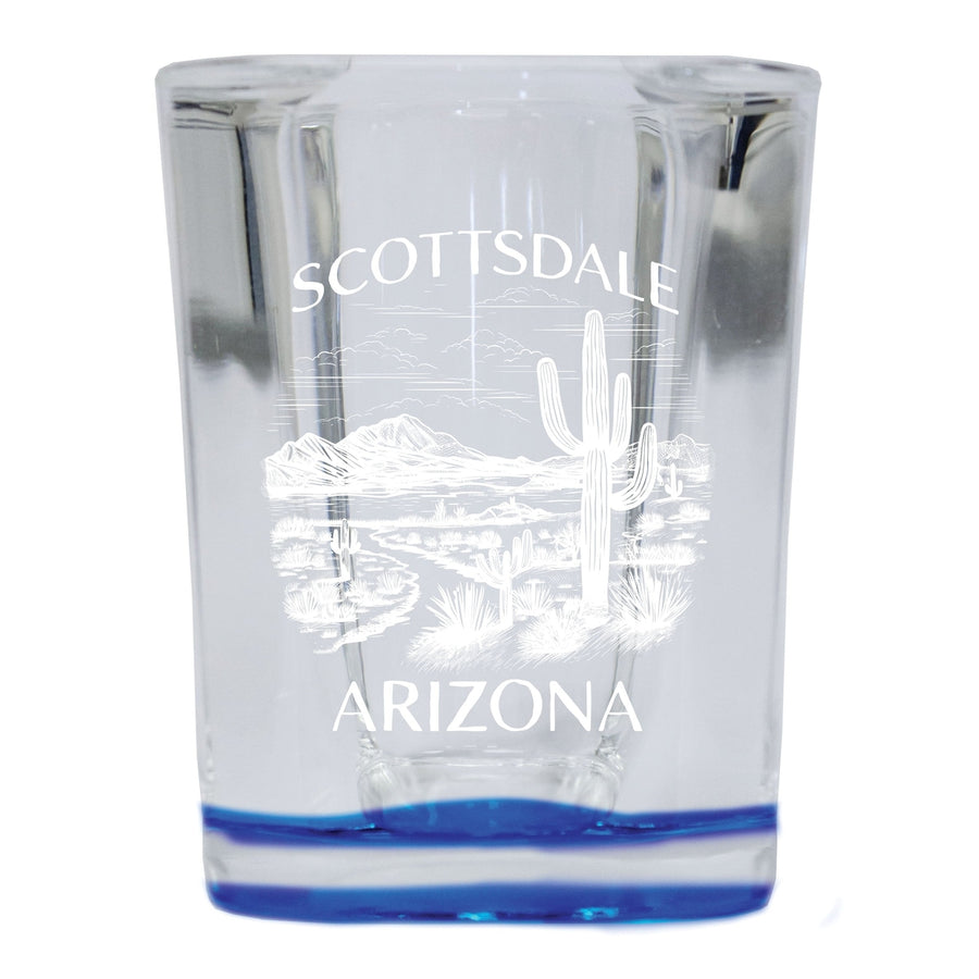 Scottsdale Arizona Souvenir 2.5 Ounce Engraved Shot Glass Square Image 1