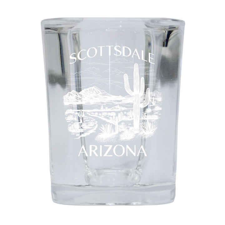 Scottsdale Arizona Souvenir 2.5 Ounce Engraved Shot Glass Square Image 2