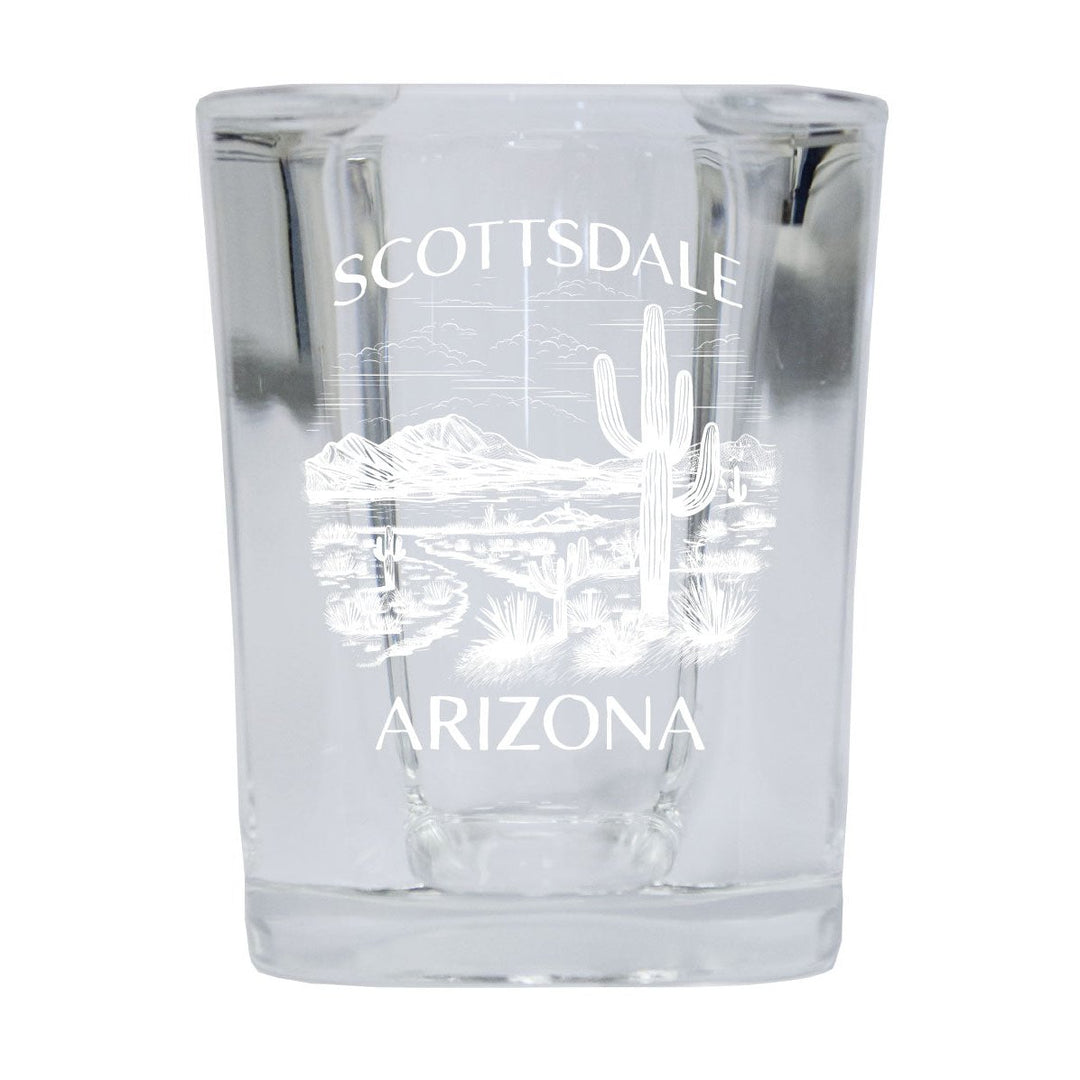 Scottsdale Arizona Souvenir 2.5 Ounce Engraved Shot Glass Square Image 1