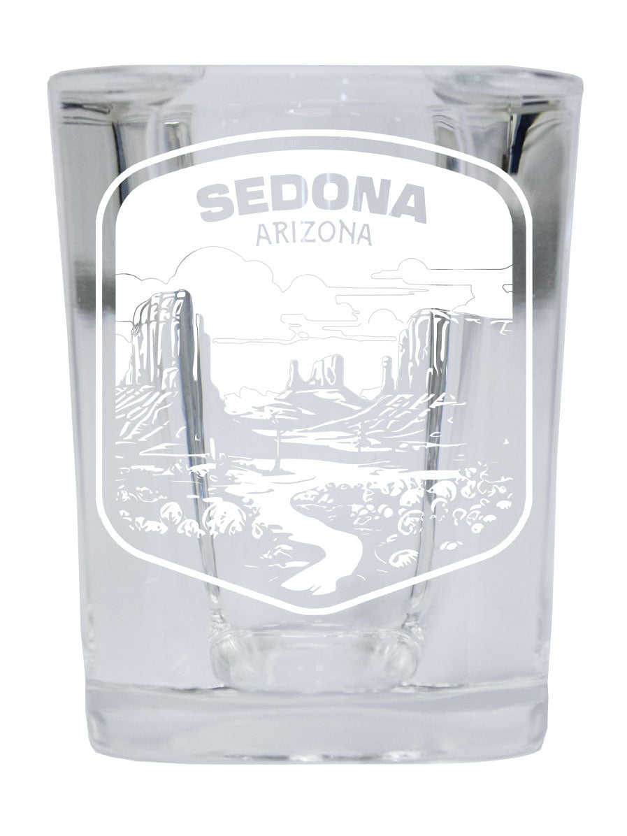 Sedona Arizona Souvenir 2.5 Ounce Engraved Shot Glass Square Image 1