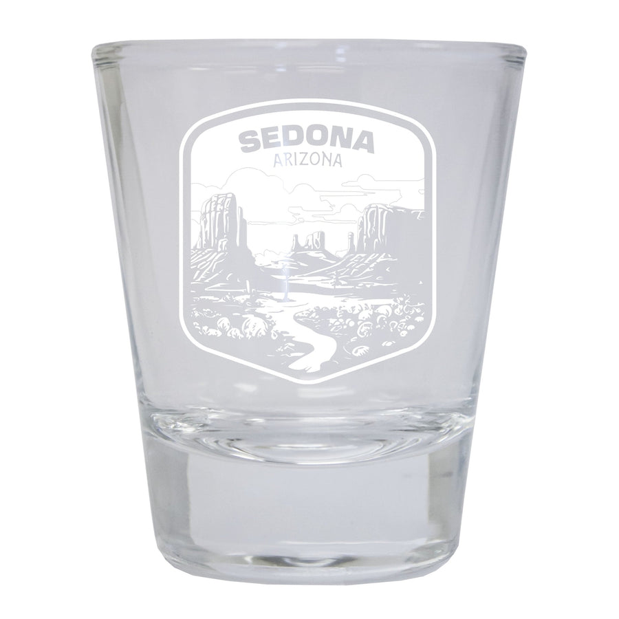 Sedona Arizona Souvenir 1.5 Ounce Engraved Shot Glass Round Image 1