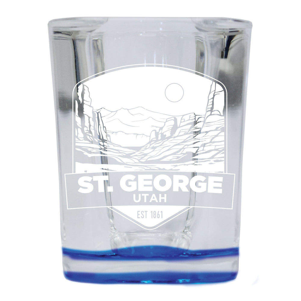 St. George Utah Souvenir 2.5 Ounce Engraved Shot Glass Square Image 2