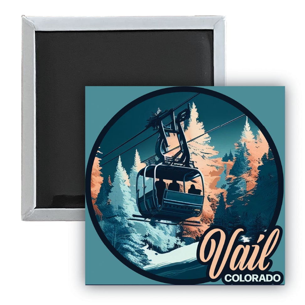 Vail Colorado C Souvenir 2.5 x 2.5-Inch Durable and Vibrant Decor Fridge Magnet Image 1