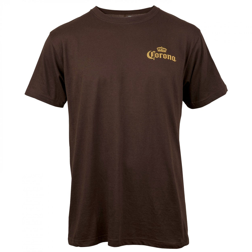 Corona Extra Sunset at The Beach Front and Back Print T-Shirt Image 2