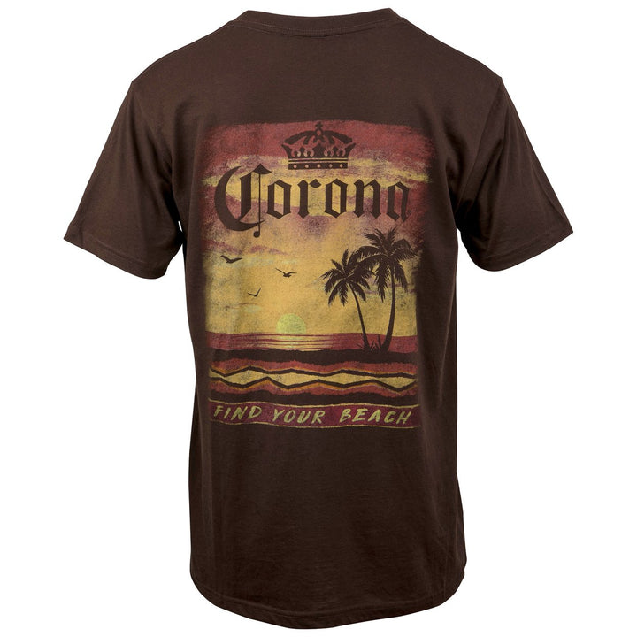 Corona Extra Sunset at The Beach Front and Back Print T-Shirt Image 3