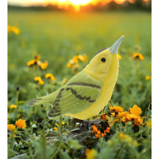 Ceramic Wilson Warbler Bird Clip-On Home Birdwatcher Image 1