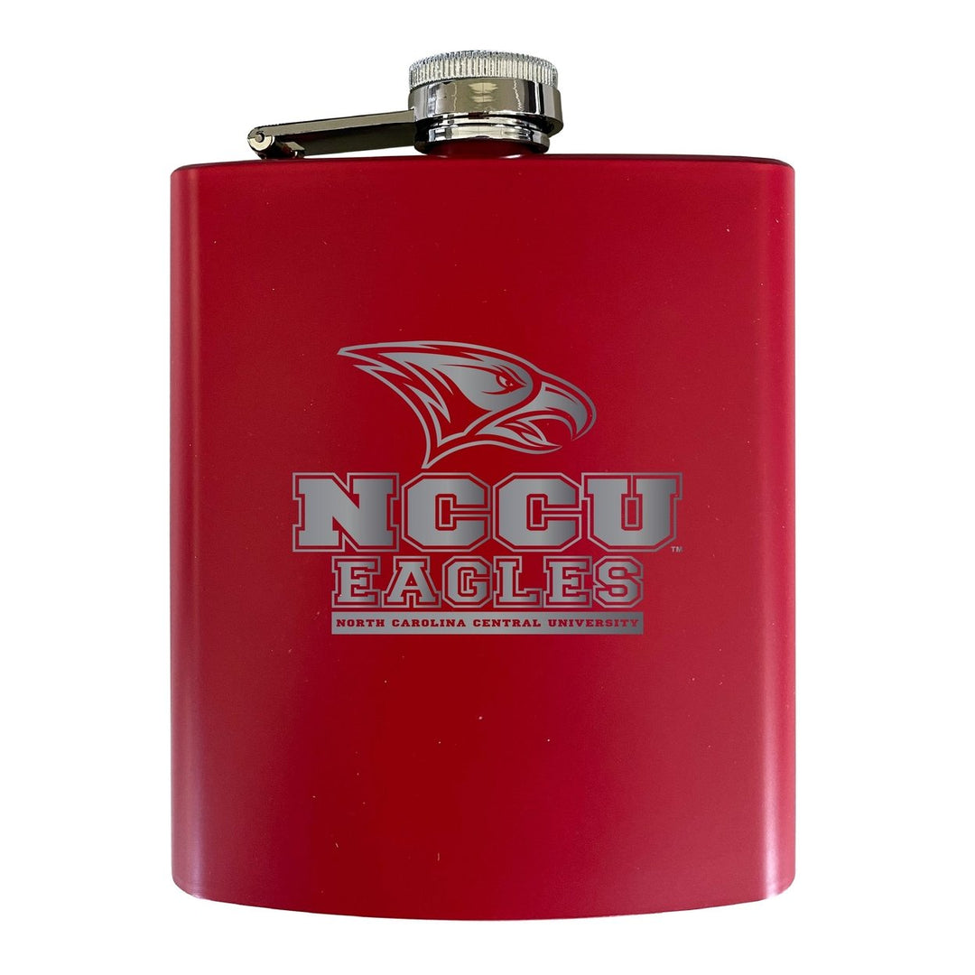 North Carolina Central Eagles Stainless Steel Etched Flask - Choose Your Color Image 3