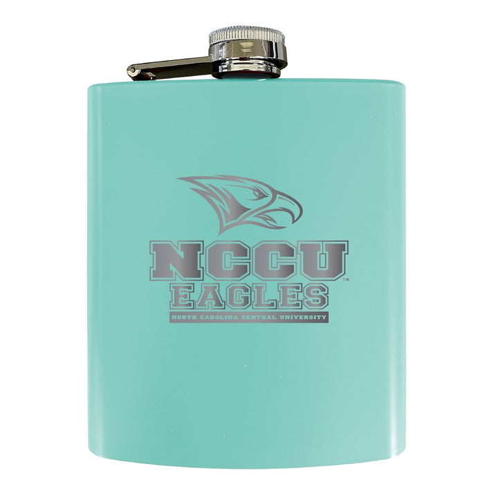 North Carolina Central Eagles Stainless Steel Etched Flask - Choose Your Color Image 4