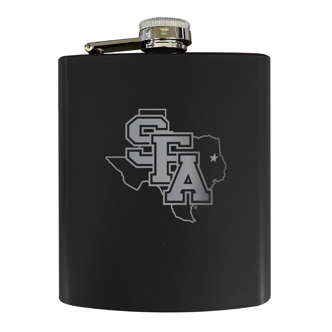 Stephen F. Austin State University Stainless Steel Etched Flask 7 oz - Officially Licensed Choose Your Color Matte Image 1