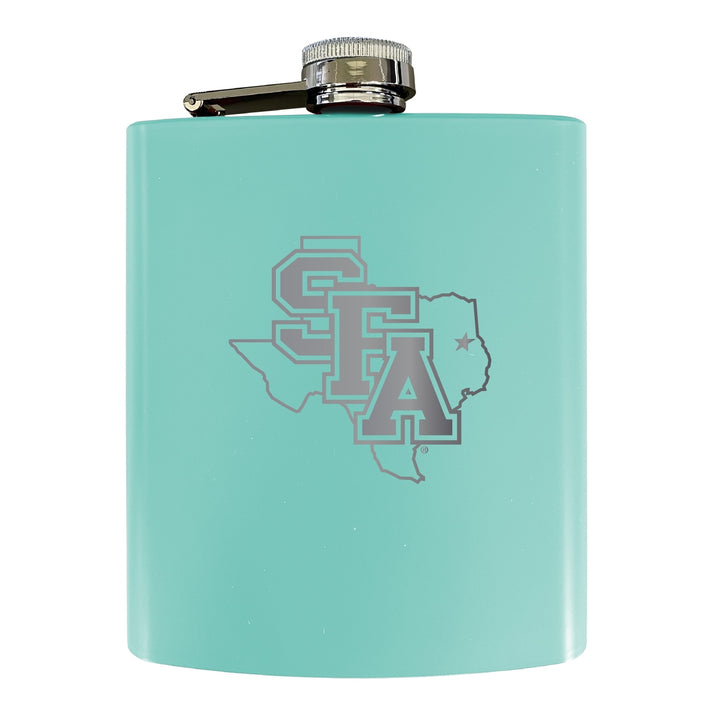 Stephen F. Austin State University Stainless Steel Etched Flask 7 oz - Officially Licensed Choose Your Color Matte Image 4