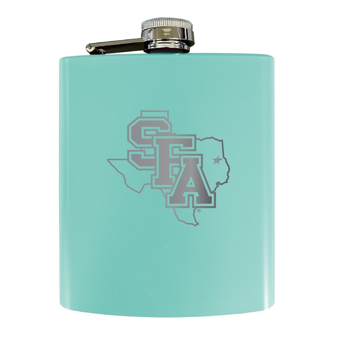 Stephen F. Austin State University Stainless Steel Etched Flask 7 oz - Officially Licensed Choose Your Color Matte Image 1