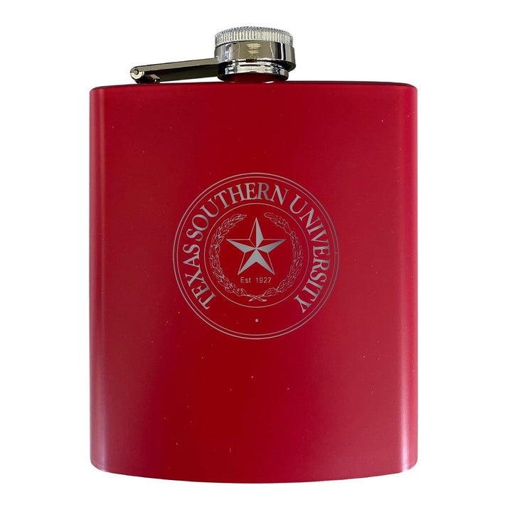 Texas Southern University Stainless Steel Etched Flask - Choose Your Color Image 1