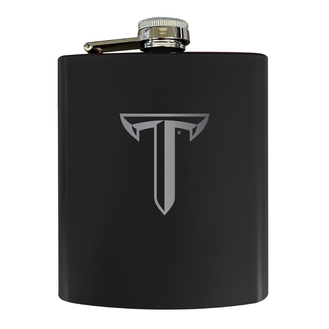 Troy University Stainless Steel Etched Flask 7 oz - Officially Licensed Choose Your Color Matte Finish Image 1