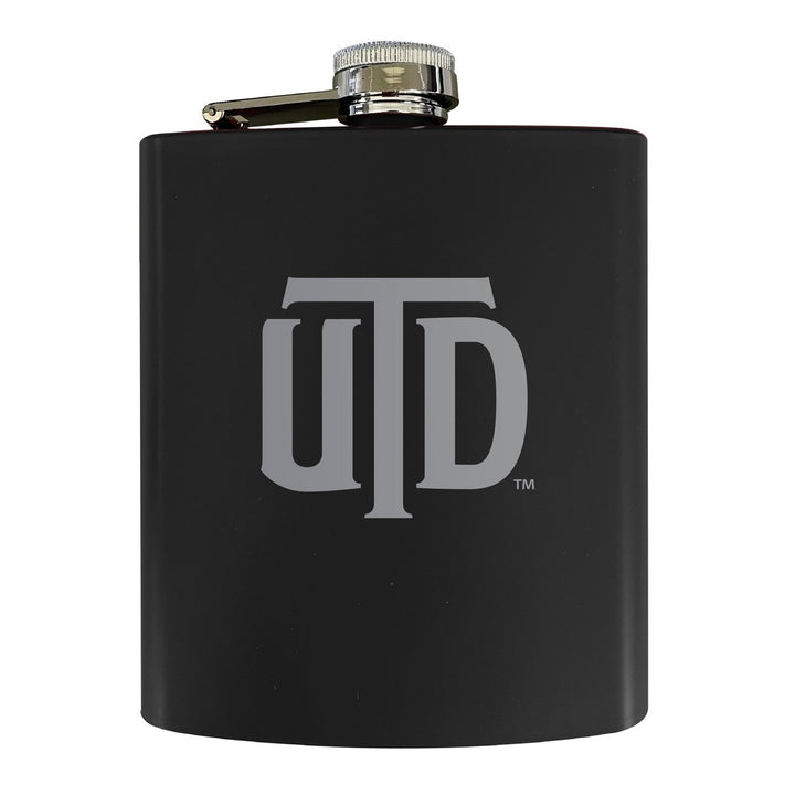 University of Texas at Dallas Stainless Steel Etched Flask - Choose Your Color Image 1