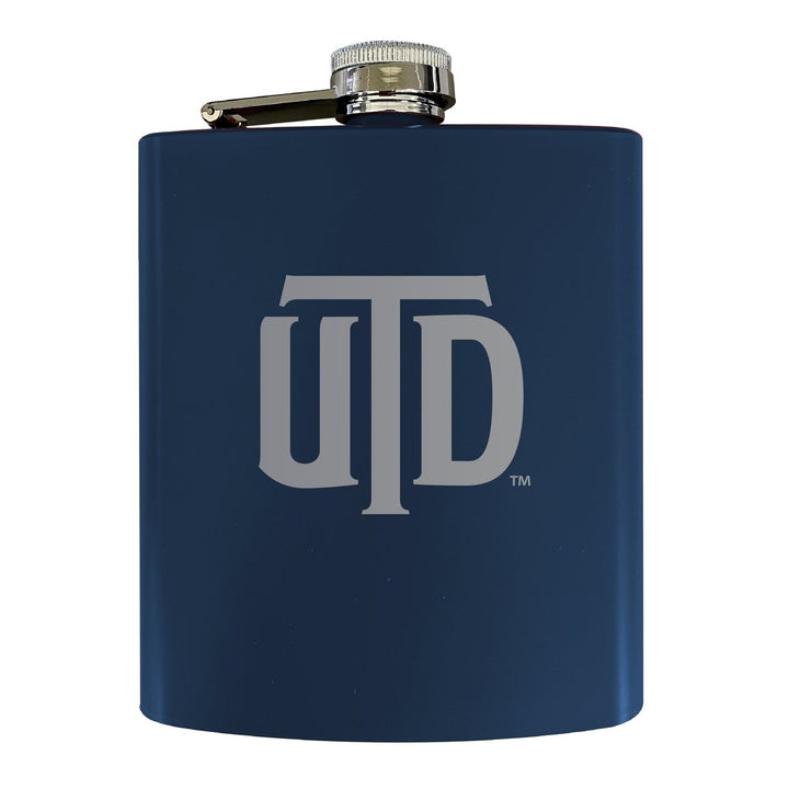 University of Texas at Dallas Stainless Steel Etched Flask - Choose Your Color Image 2