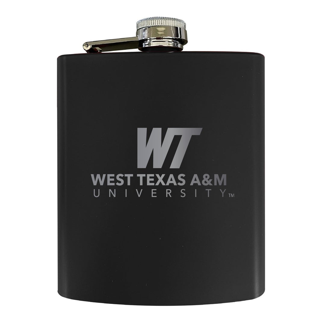 West Texas A&M Buffaloes Stainless Steel Etched Flask - Choose Your Color Image 1