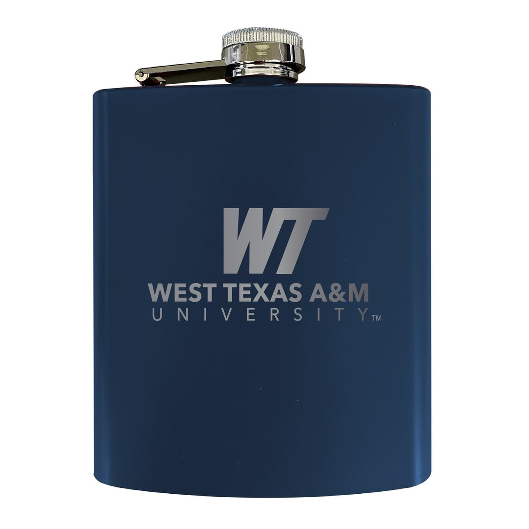 West Texas A&M Buffaloes Stainless Steel Etched Flask - Choose Your Color Image 1