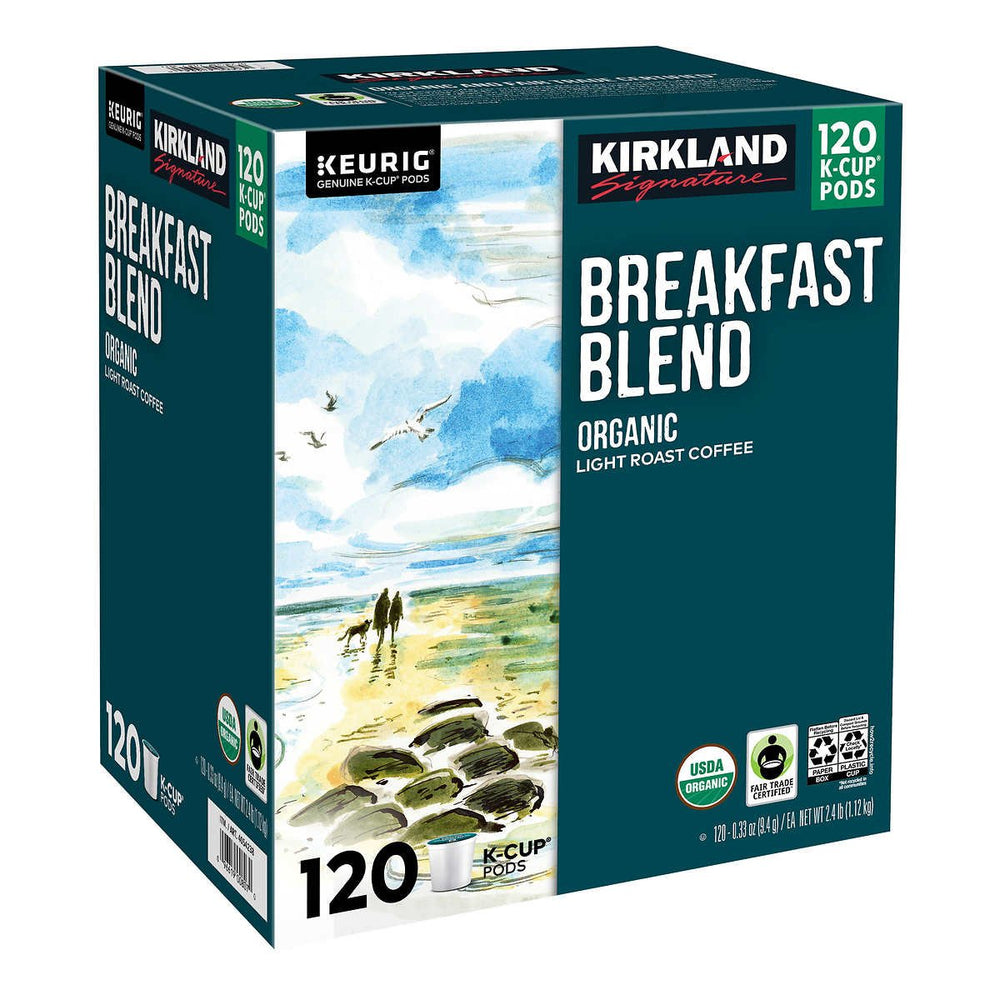 Kirkland Signature Coffee Organic Breakfast Blend K-Cup Pod 120 Count Image 2