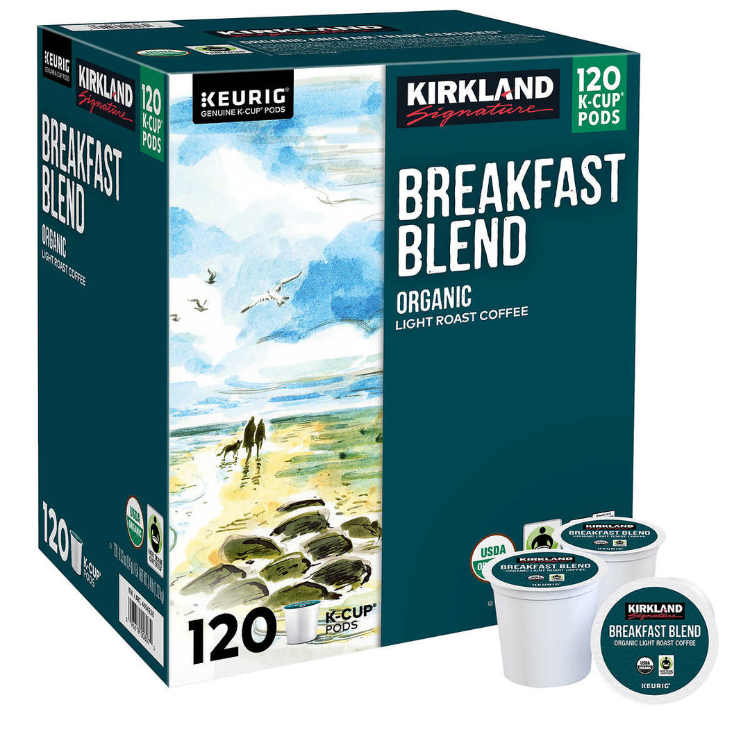 Kirkland Signature Coffee Organic Breakfast Blend K-Cup Pod 120 Count Image 3