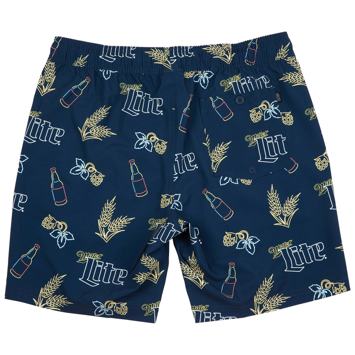 Miller Lite Neon Bottles All Over Print Board Shorts Image 2