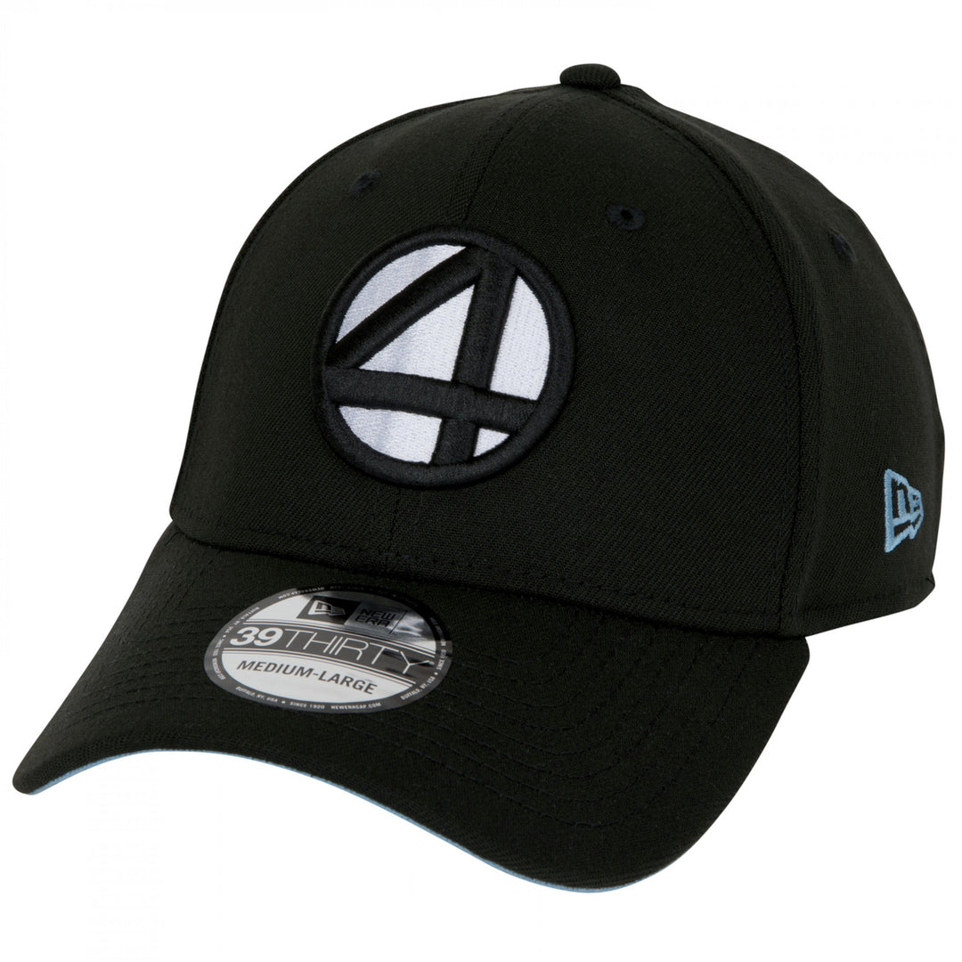 Fantastic Four Logo Black Colorway New Era 39Thirty Fitted Hat Image 1