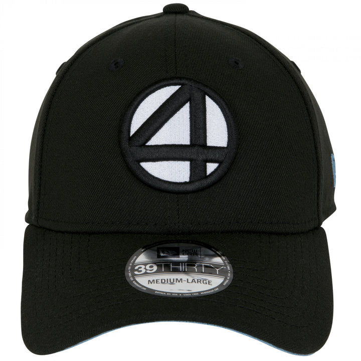 Fantastic Four Logo Black Colorway Era 39Thirty Fitted Hat Image 2