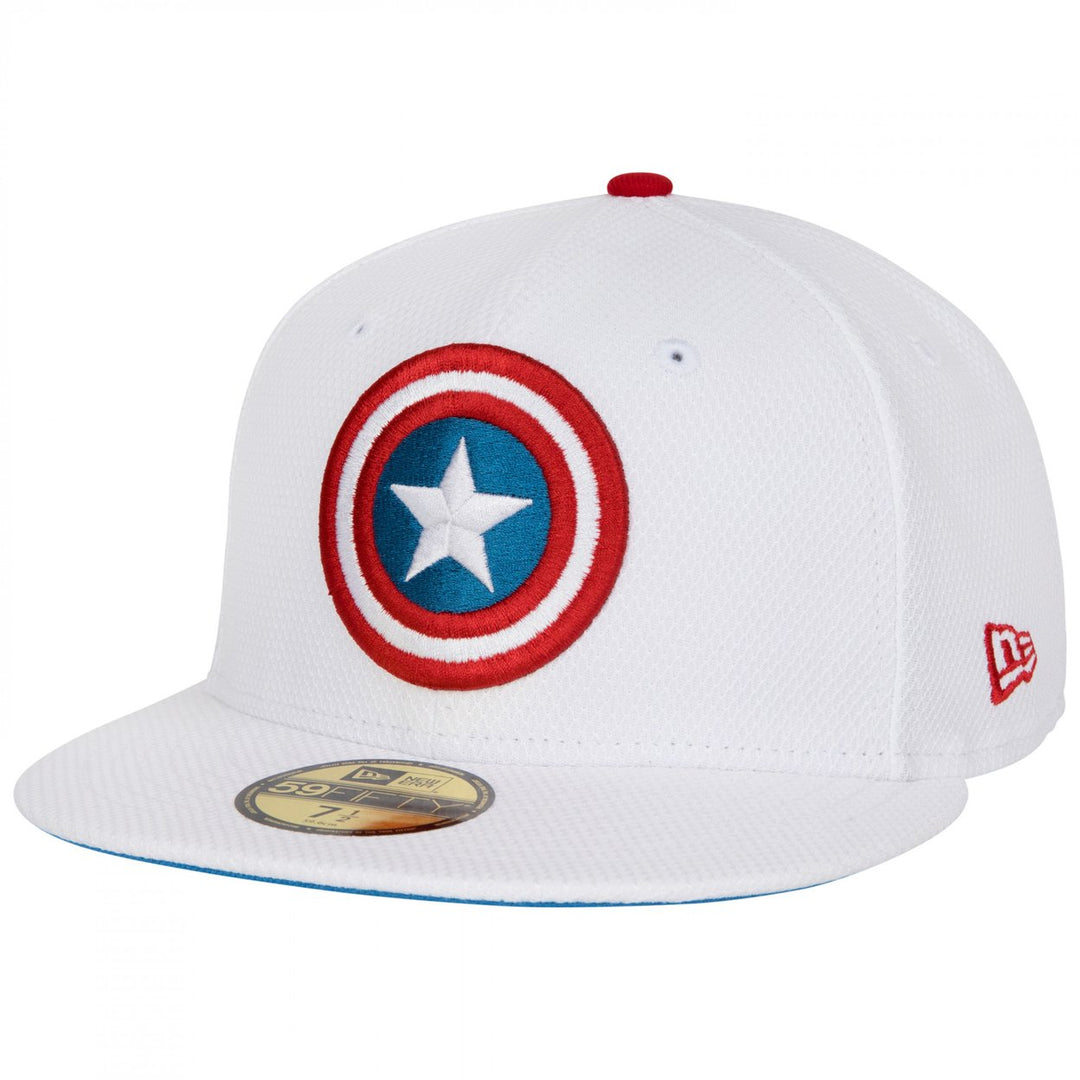 Captain America American Flag White Colorway Era 59Fifty Fitted Hat Image 1