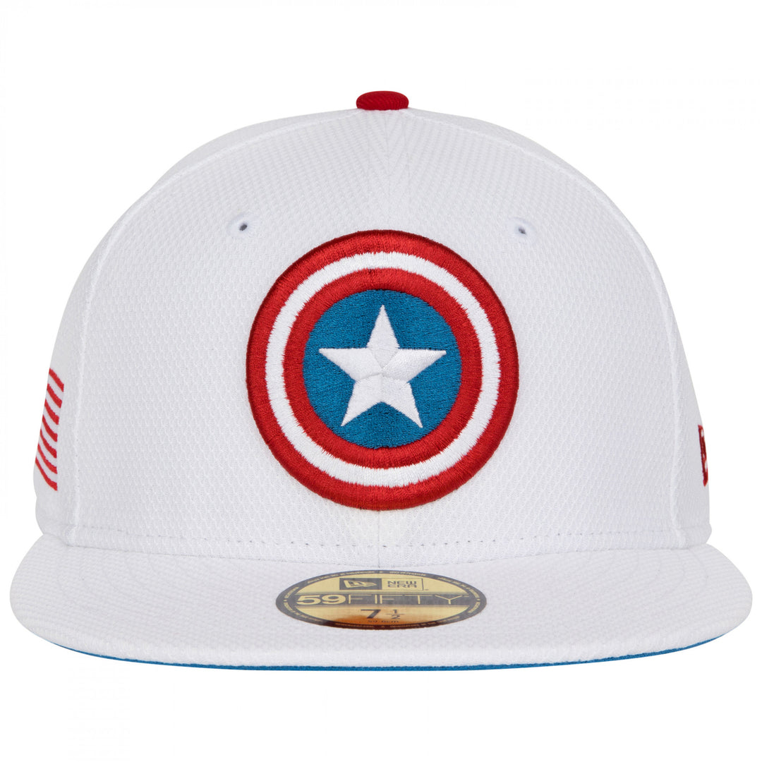 Captain America American Flag White Colorway Era 59Fifty Fitted Hat Image 2