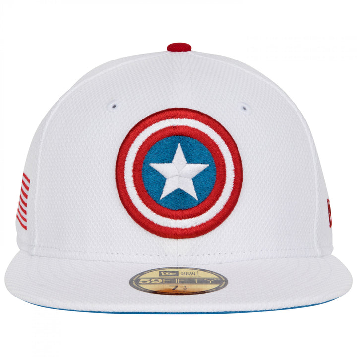 Captain America American Flag White Colorway Era 59Fifty Fitted Hat Image 2