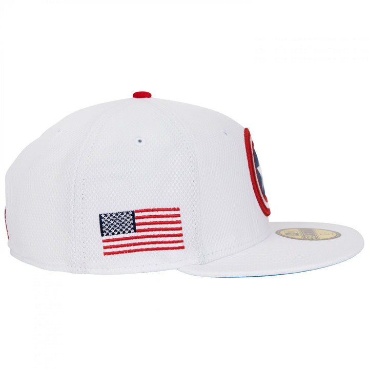 Captain America American Flag White Colorway Era 59Fifty Fitted Hat Image 4