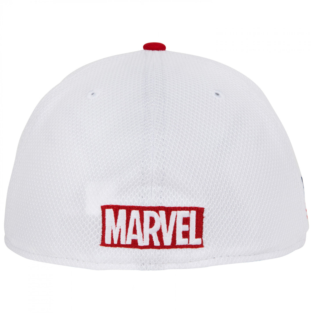 Captain America American Flag White Colorway Era 59Fifty Fitted Hat Image 4