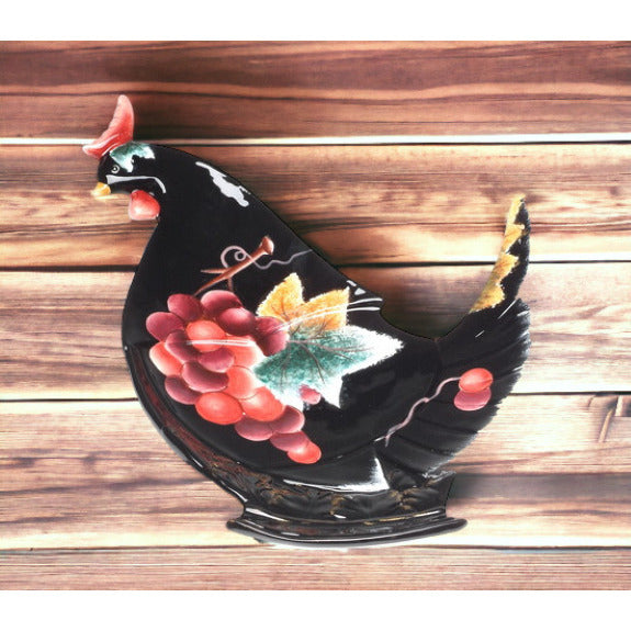Ceramic Black Chicken Plate, Home Dcor, Gift for Her, Gift for Mom, Kitchen Dcor, Farmhouse Dcor, Nature Lover Gift, Image 2