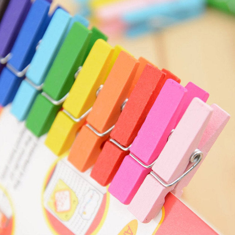 10pcs Colorful Wodden Clothespins Durable Photo Paper Peg Pin Craft Clips Image 2