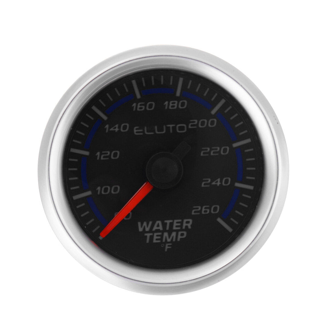 2" 52mm 80-260F Water Temperature Gauge Blue LED Black Face Car Meter + Sensor Image 4