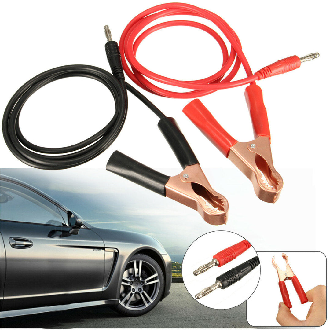 2Pcs 15A Banana Plug to 80mm Car Battery Clip Clamp Power Alligator Clips Cable Image 9