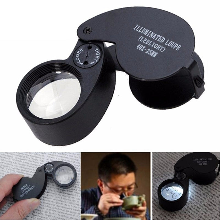 40X 25mm LED Jeweler Eye Loupe Magnifier Magnifying Glass Jewelry Diamond Image 6