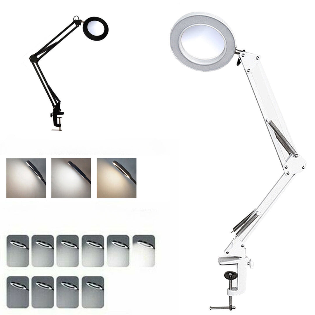 8X Illuminated Magnifier USB 3 Colors LED Glass Table Lamp,Skincare Beauty Tool Image 1